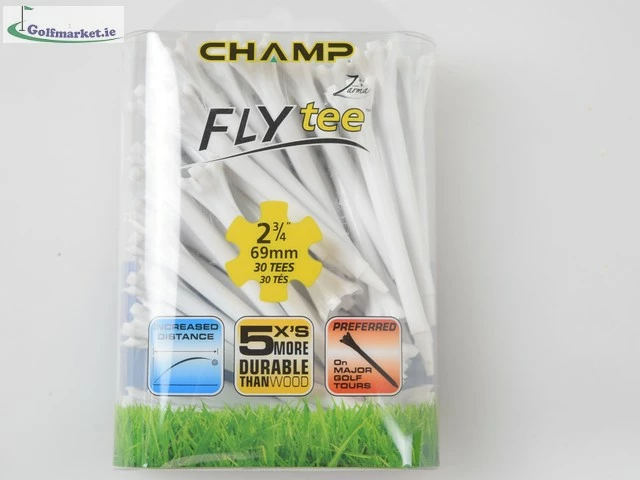 Champ White Zarma FlyTee 69mm 30PK